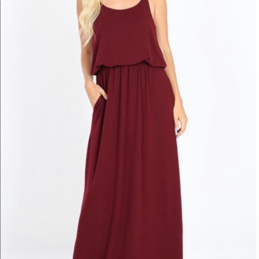 Sean’s burgundy dress